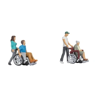 Afbeelding van NOCH 45552 TT Rolstoelcoureur figuren Geverfd, Staand, Zittend