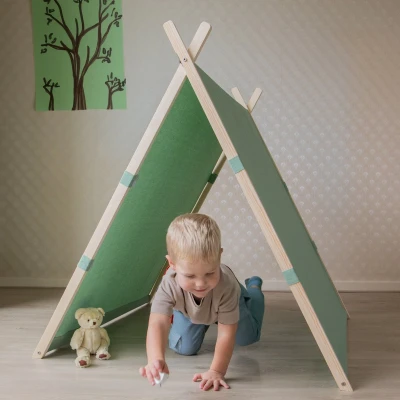 Afbeelding van Sunny Como Tipi Tent in Groen Wigwam Speeltent / Speeltentje van 100% katoen &amp; FSC hout
