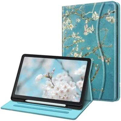 Afbeelding van Fintie Case voor Samsung Galaxy Tab S6 Lite 10.4 Inch Tablet 2020 Release Model SM P610 (Wi Fi) P615 (LTE) Multi Angle View Folio Stand Cover met Pocket, Blossom