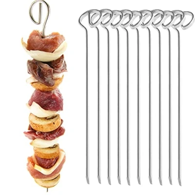 Afbeelding van grillspiesen, set van 10 stuks, grill hoog genot voor alle vleesfans en vegetariërs, Made in Germany, roestvrij staal, 210 mm