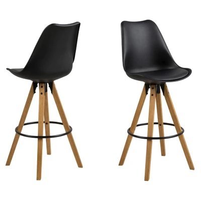 Afbeelding van Leen Bakker Barkruk Verdal Zwart 2 Stuks Stoelen Kunststof