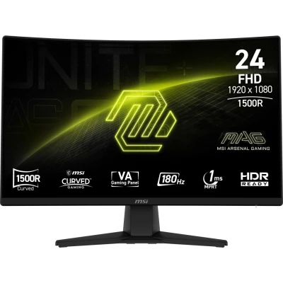 Afbeelding van MSI MAG 242C 23.6inch VA FHD Curve 1500R 180Hz 1ms HDMI DP Headphone out Tilt Black