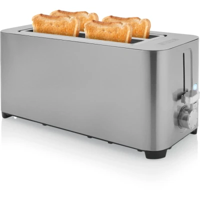 Afbeelding van Princess Broodrooster 142402 Compact Ontdooi en verwarmfunctie Inclusief opzetrekje 1400W Zilver