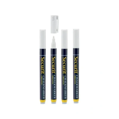 Afbeelding van Securit wisbare krijtstiften 2mm wit (4 stuks)