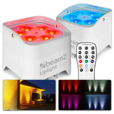 Afbeelding van BeamZ BBP96SW Set van 2 accu uplights met 12W LED&#039;s en draadloze DMX
