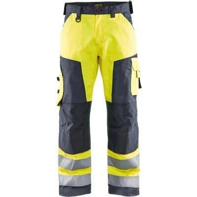 Afbeelding van Blaklader Werkbroek HIgh Vis zonder spijkerzakken 1566 1811 Geel/Medium Grijs C46
