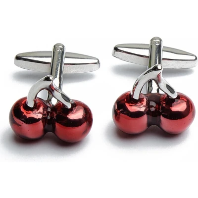Afbeelding van Manchetknopen Kersen Rood Cherry Fruit Vruchten