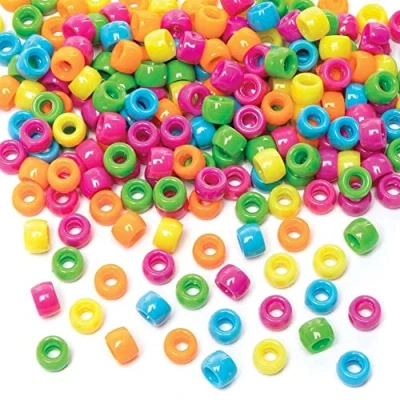 Afbeelding van Baker Ross FE489 Bright 600 stuks, meerkleurige pony kralen versieringen voor het maken van sieraden kinderen, kunst knutselactiviteiten, diverse