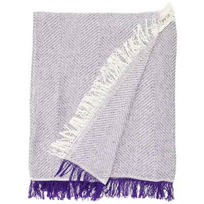 Afbeelding van Martina Home Multifunctionele foulard, 80% katoen, 20% polyester, ecru/paars, 130 x 180 cm