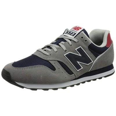 Afbeelding van New Balance 373 Core Low Top Sneakers voor heren, Grijs Navy Rood, 46.5 EU