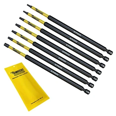 Afbeelding van 7 x SabreCut SCRK152TXTP 152 mm Torx Sabotage Proof T10 T15 T20 T25 T27 T30 T40 Magnetische Beveiliging Impact Schroevendraaier Bits Set Heavy Duty Compatibel met Dewalt Milwaukee Bosch Makita en