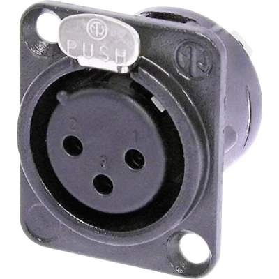 Afbeelding van Neutrik NC3FD L BAG 1 XLR connector Flensbus, contacten recht Aantal polen: 3 Zwart stuk(s)