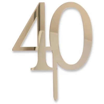 Afbeelding van cake topper 40 goud