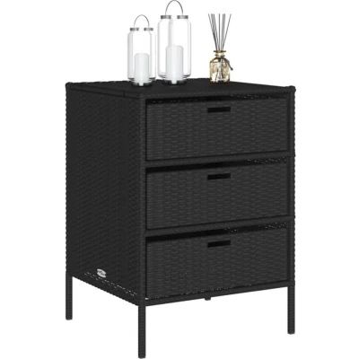 Afbeelding van vidaXL Tuinkast 55x59x80 cm poly rattan zwart