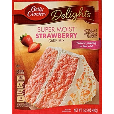 Afbeelding van Betty Crocker Super Moist Strawberry Cake Mix 15.25oz