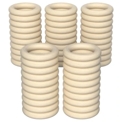 Afbeelding van Chiluxendo 50 stuks ringen van natuurlijk hout, cirkels tandring, voor decoraties, handwerk, sieraden, macramé, doe het zelf verbinding, hanger, ring (55 mm)