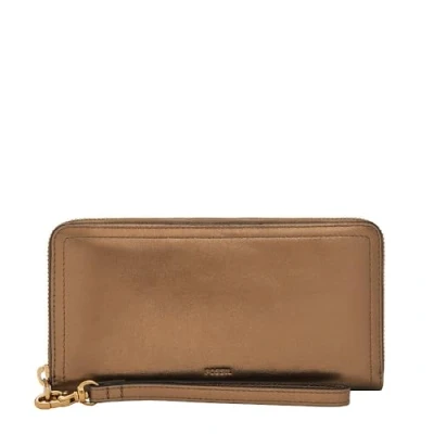 Afbeelding van Fossil Small Logan Portemonnee, Dames, Maat: One Size, Metallic