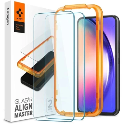 Afbeelding van 2 Pack Screenprotectors Samsung Galaxy A54 (5G): Spigen GLAStR Fit Duo + Applicator