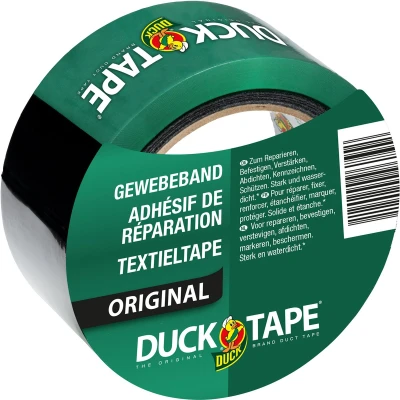 Afbeelding van Duct tape Duck 25 meter (Textieltape, Waterdicht, Zwart, 50 mm)