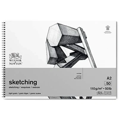 Afbeelding van Winsor &amp; Newton 6672004 schetspapier, extra wit, A2 50 vellen in spiraalblok