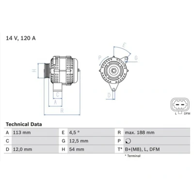 Afbeelding van Bosch Alternator/Dynamo 0 986 080 370