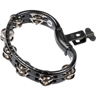 Afbeelding van Meinl Percussion TMT2BK Tambourine (ABS plastic) met stalen klemmen (2 rijen) monteerbaar, zwart