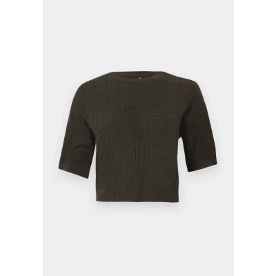 Afbeelding van ONLY Onlthea Oneck Pullover Tshirt basic, Dames, Maat: XS, Chocolate torte