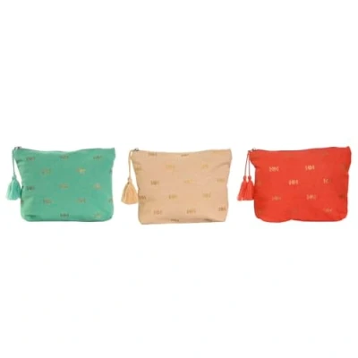 Afbeelding van Reistasje Home ESPRIT Groen Beige Koraal 25 x 5 20 cm (3 Stuks)