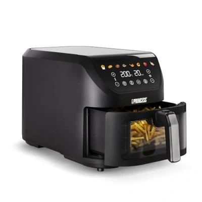 Afbeelding van Princess 182257 SlimFry Airfryer 8 L capaciteit Doorzichtig kijkvenster Digitaal touchscreen voorgeprogrammeerde instellingen Compact design 2000 W