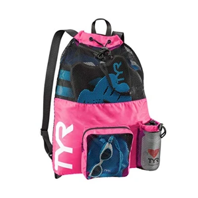 Afbeelding van TYR Unisex Big Mesh Mummy Rugzak Tas, Roze, One Size