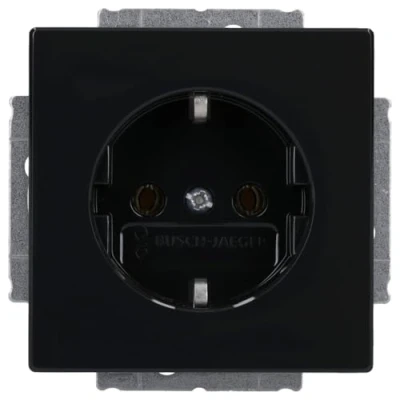 Afbeelding van Busch Jaeger inbouw stopcontact met randaarde Future Linear antraciet 20 EUC 81