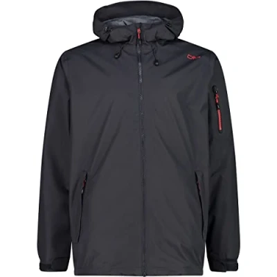 Afbeelding van CMP Heren Man Jacket Fix Hood Rain, Antraciet, 58