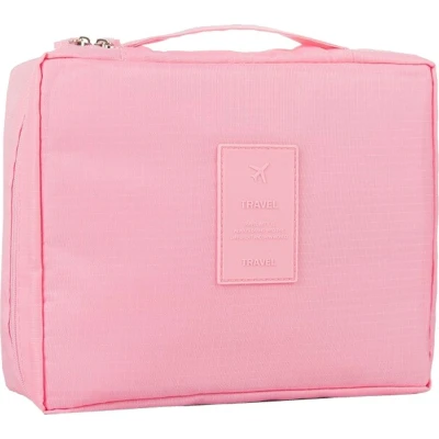 Afbeelding van Fako Fashion® Make Up Tasje Rechthoek Cosmetica Organizer Toilettas 21x16x8cm Roze