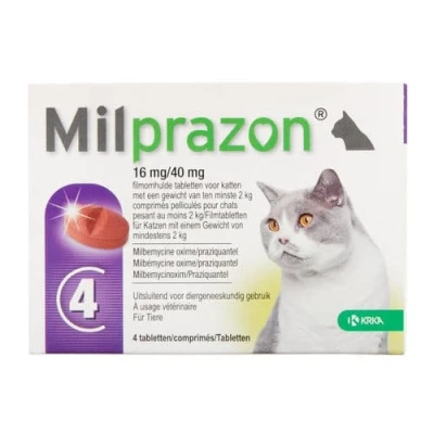 Afbeelding van Milprazon Wormtabletten Kat 16mg/40mg Groot 48 tabl