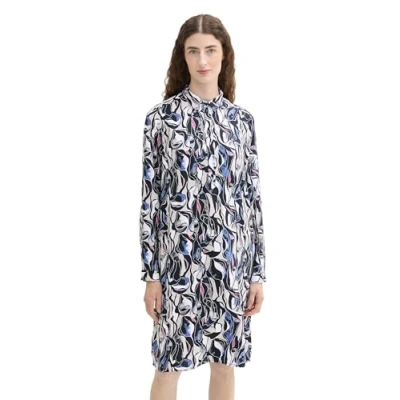 Afbeelding van TOM Tailor MIT Livaeco BY Birla Cellulose Blousejurk, Dames, Maat: 36, Organic shapes design