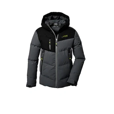 Afbeelding van killtec KOW 376 BYS QLTD JCKT, Gewatteerde jas voor jongens, winterjas met capuchon, anthrazit melange,