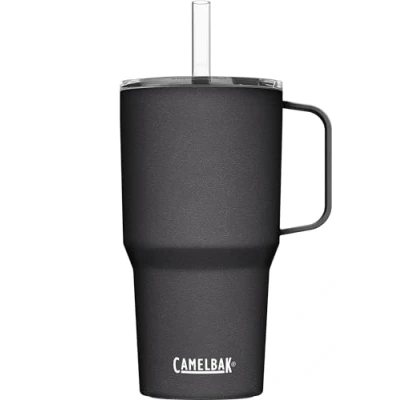 Afbeelding van CAMELBAK Stro Mok Vacuüm Geïsoleerd Roestvrij Staal Dagelijks Drinkware 710ml, Zwart