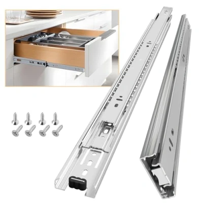 Afbeelding van AOLISHENG Volledig verlenging lade lopers schuift 550 mm, kogellager zware dia&#039;s 45kg draagcapaciteit,1 paar
