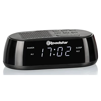 Afbeelding van Roadstar CLR 2477 Radiowekker, digitale radio PLL FM, twee wektijden en slaaptimer, USB aansluiting, 20 zendergeheugen, lcd display, sluimerfunctie, zwart