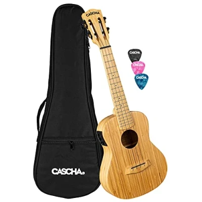 Afbeelding van Cascha HH 2313E Bamboo Natural E/A concert ukelele set