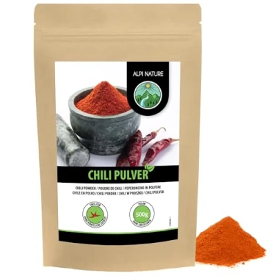 Afbeelding van Chilipoeder (500 g), chilipoeder, gemalen chilipeper, 100% natuurlijk en zonder toevoegingen, chilipepers