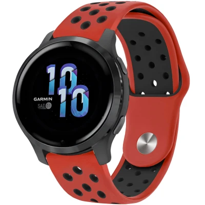 Afbeelding van Siliconen sport bandje Universeel 22 mm aansluiting Rood / Zwart iMoshion En TPU (zacht)