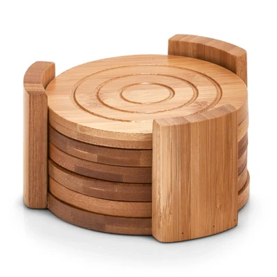 Afbeelding van Zeller Glazenonderzetters 6 stuks bamboe 10 cm