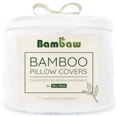 Afbeelding van Bamboe Kussenslopen Eco Kussensloop 50cm bij 75cm Luxe Beddengoed Hypoallergeen Puur Rayon Ultra ademende Stof Wit Bambaw
