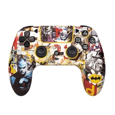Afbeelding van FRTEC Draadloze controller met RGB LED licht Compatibel pc en PS4, Bluetooth gamepad, 950mAh batterij, 10 uur batterijduur (Batman)