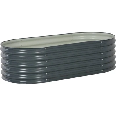 Afbeelding van Plantenbak verhoogd 160x80x44 cm gegalvaniseerd staal grijs