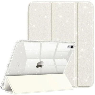 Afbeelding van Fintie Hoes voor iPad 11e generatie 11 inch 2025 (A16), 10e 2022 10,9 met penhouder, glinsterende stootvaste case glanzende, doorzichtige achterkant beschermhoes (Starlight)