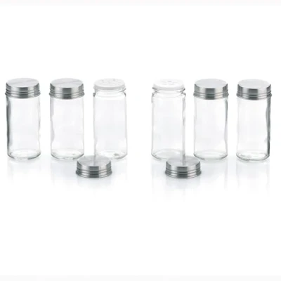 Afbeelding van Kela 10859 Kruidenpotjes, 6 stuks, grof en fijn, glas/roestvrij staal, Fidelis