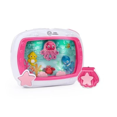 Afbeelding van Baby Einstein Sea Dreams Soother Babybedmachine met afstandsbediening, rustgevend nachtlampje en witte geluiden, voor een rustige slaap, vanaf 0 maanden, roze
