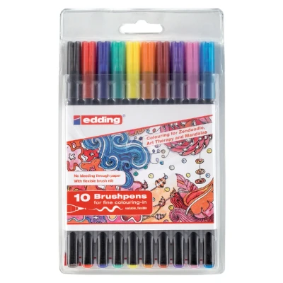 Afbeelding van edding 1340 Zen Tangling brushpen set 10ST 4 10 2